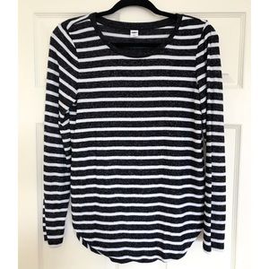 Old Navy B&W Stripe Long Sleeve Top Size S / M